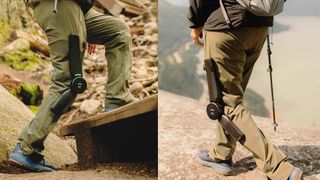 Arc'teryx MO/GO electric hiking pants on a user wearing them out in nature