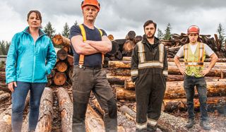 Big Timber crew behind logs Netflix