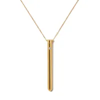 gold vibrator bullet necklace on a chain