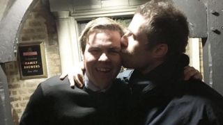 Niall and Liam G in the pub, in Christmas week, in 2017. Look how happy Niall is.