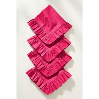 pink ruffled linen napkins