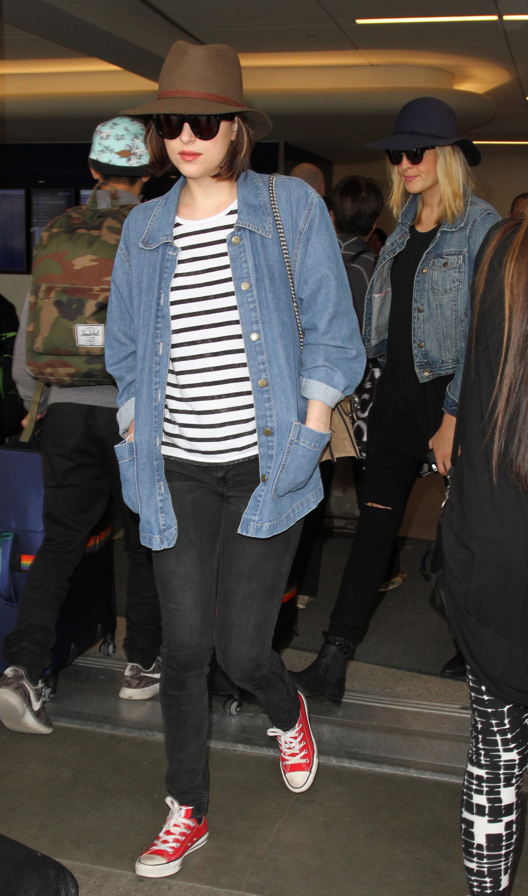 Dakota Johnson is seen at LAX airport on June 05, 2015 in Los Angeles, California. (Photo by Light Brigade/Bauer-Griffin/GC Images)
