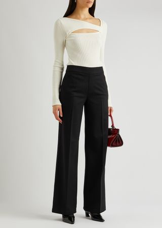 The Perfect Pant Wide-Leg Stretch-Jersey Trousers