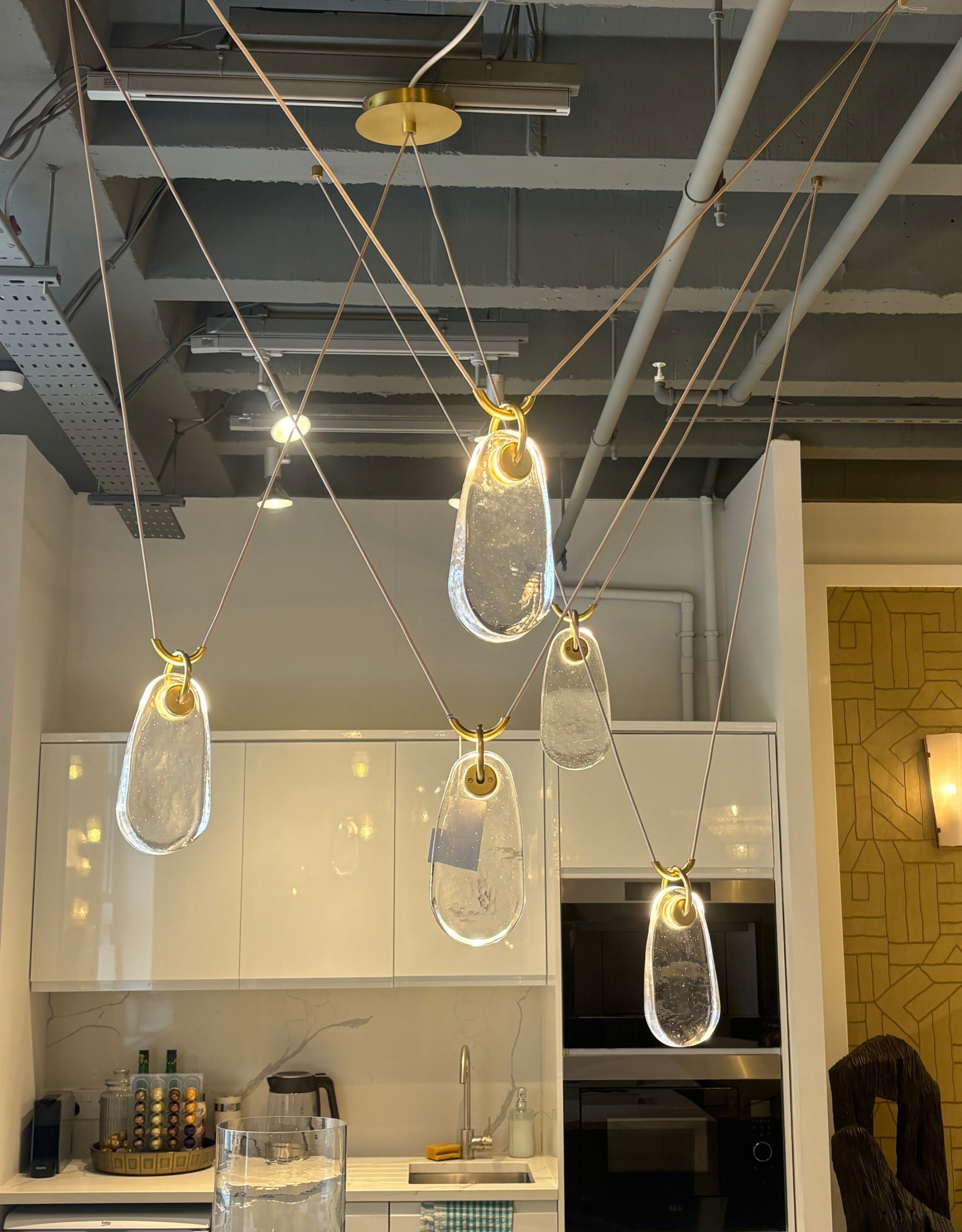 Hanging pendant lights at Arteriors LDF