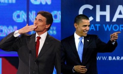 Gov. Rick Perry's quick ascension within his party is drawing comparisons to previous presidential hopefuls, including Barack Obama.
