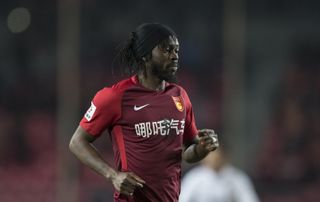 Gervinho in action for Hebei China Fortune against Changchun Yatai in April 2018.