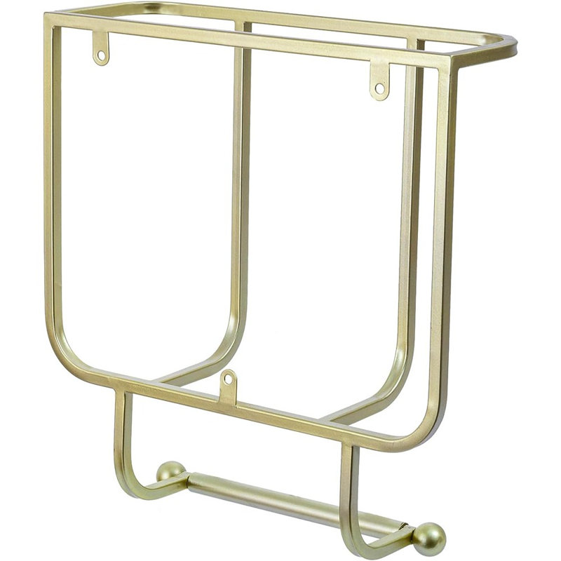 Everly Quinn 2-In-One Wall Mounted Bathroom Storage, Modern Brass Tone... | Wayfair
