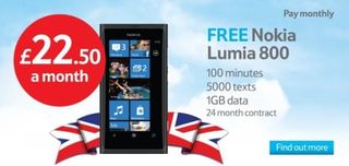 Lumia 800 Deal Banner From Tesco Site