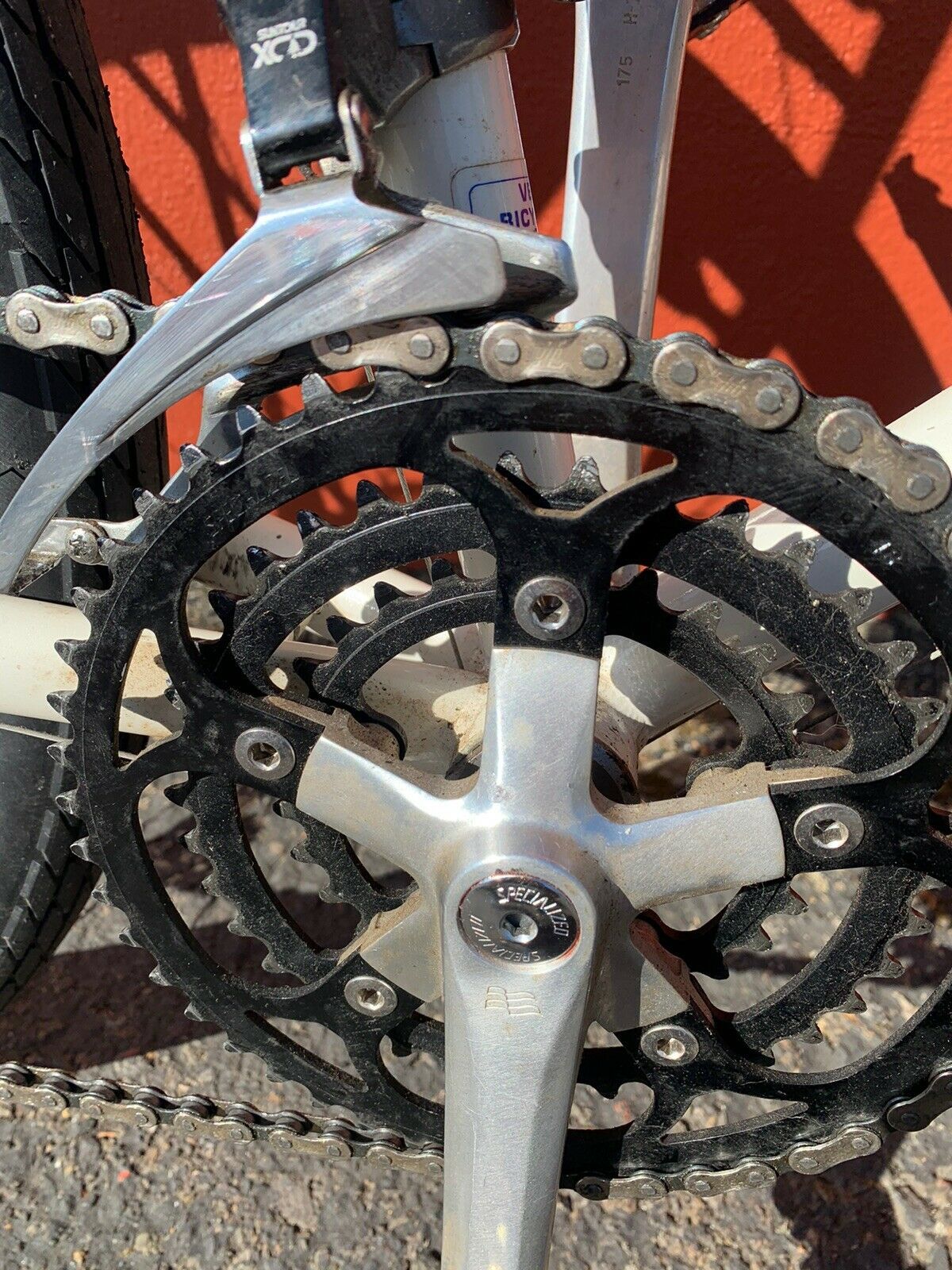 Crankset is a Specialized ST-2, rotating on a Shimano hollow spindle