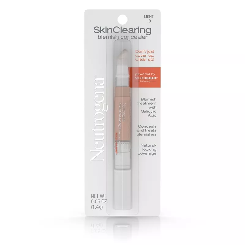 Neutrogena Skinclearing Blemish Concealer Face Makeup With Salicylic Acid to Help Cover, Treat & Prevent Breakouts - 10 Light - 0.05oz