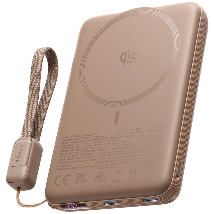 INIU SnapGo Air Magnetic Power Bank 10000mAh 25W Qi2.2 MagSafe