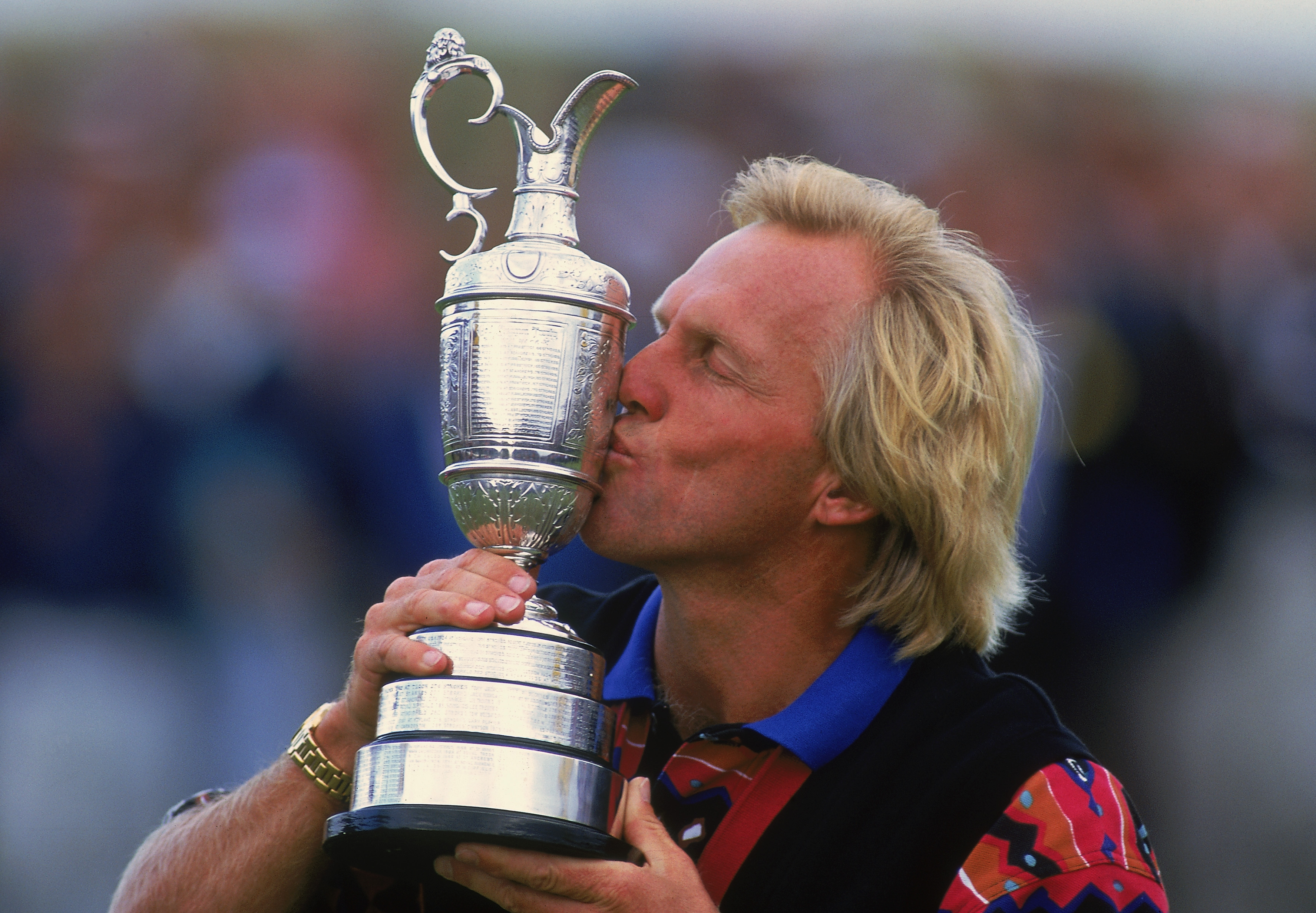 Greg Norman with the Claret Jug in 1993