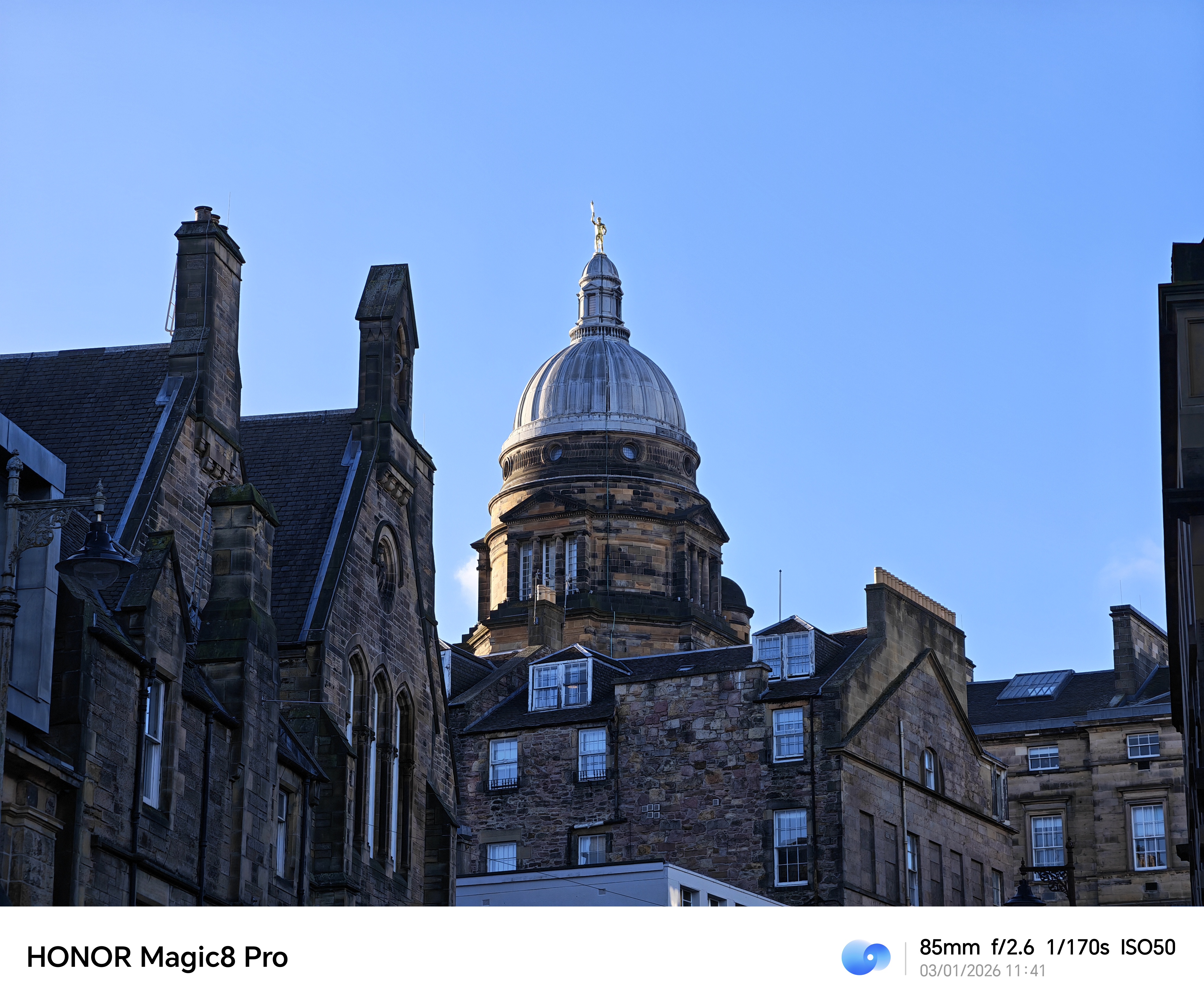 Honor Magic 8 Pro camera sample Edinburgh University dome