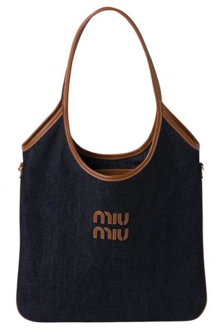 Miu MIu Denim Ivy Tote Bag