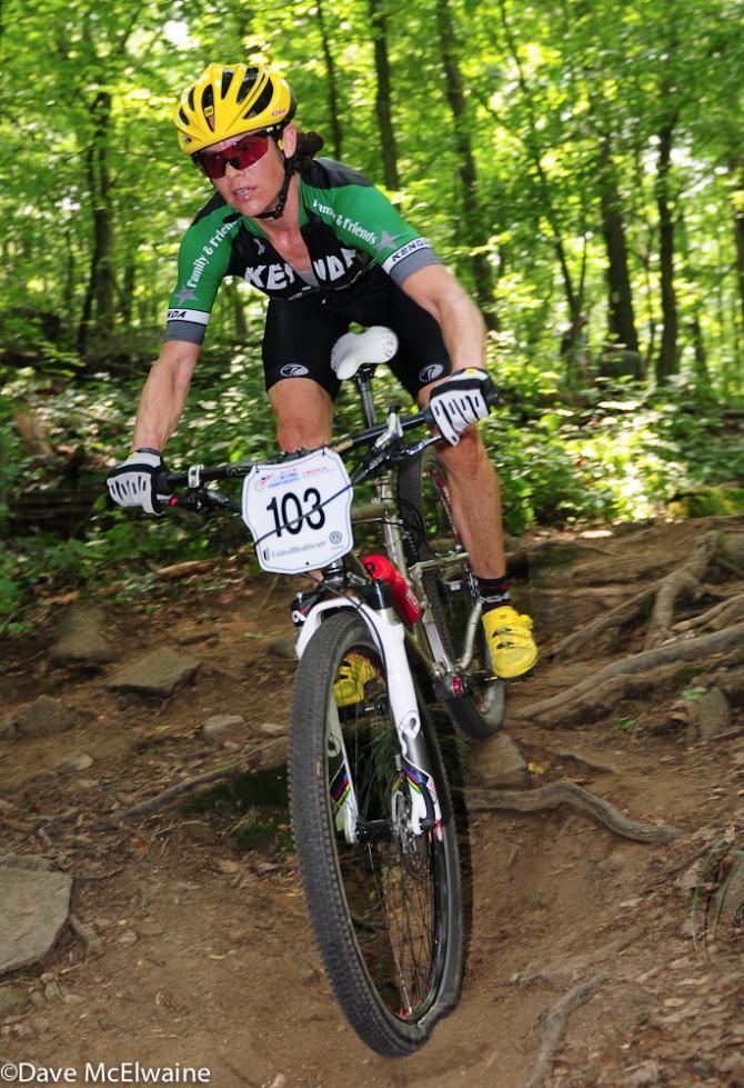 Mary McConneloug (Kenda-Seven-NoTubes) sailing over the roots and rocks.