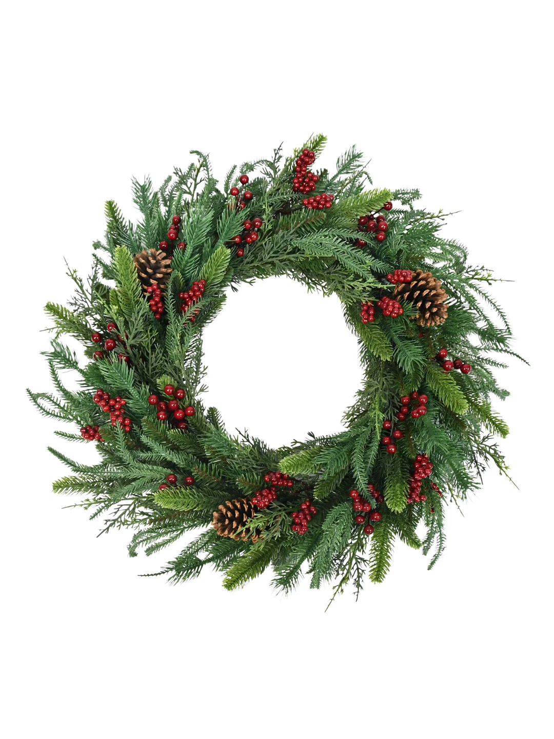 Fairfield Natural Feel Christmas Wreath, Green, 24"