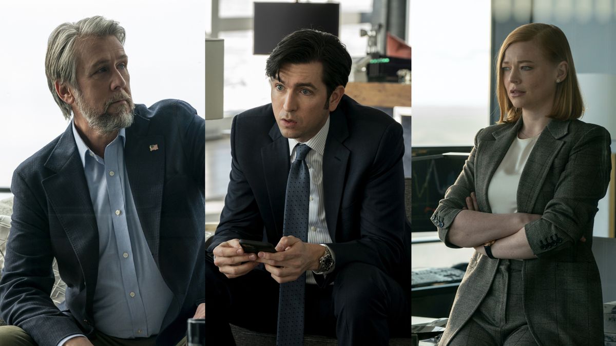 Alan Ruck, Nicholas Braun, and Sarah Snook in Succession