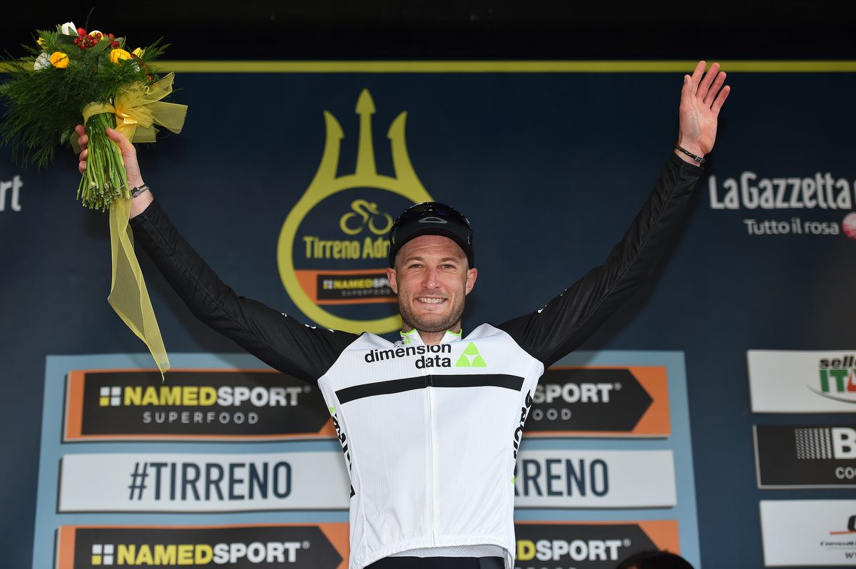 Stage winner Stephen Cummings (Dimension Data) on the podium