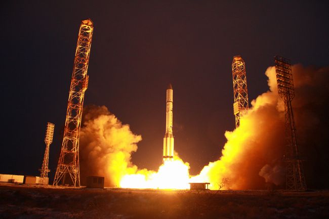 Russian Proton Rocket Launches Two Communications Satellites To Space Space