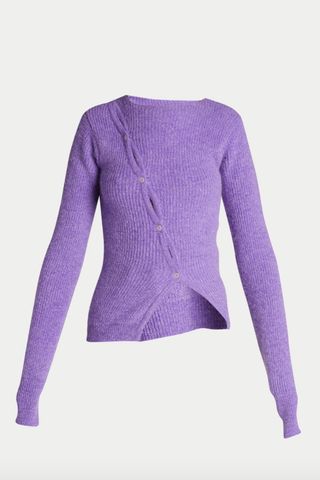 Jacquemus Pau Alpaca-Blend Asymmetric Button Sweater