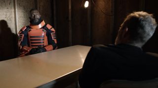 Mercer talking to Negan in The Walking Dead