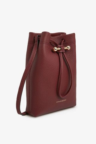 Strathberry Osette Midi Pouch - Oxblood