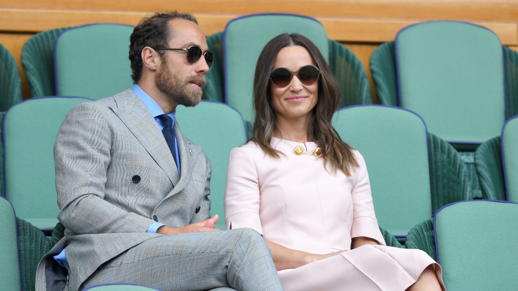 James Middleton and Pippa Middleton attend the Wimbledon Tennis Championships
