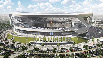 A rendering of the proposed Carson, California football stadium.