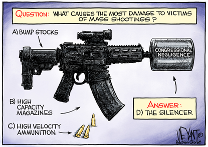 Political Cartoon U.S. mass shooting congress inaction