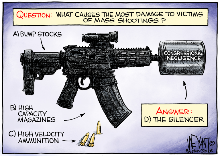 Political Cartoon U.S. mass shooting congress inaction