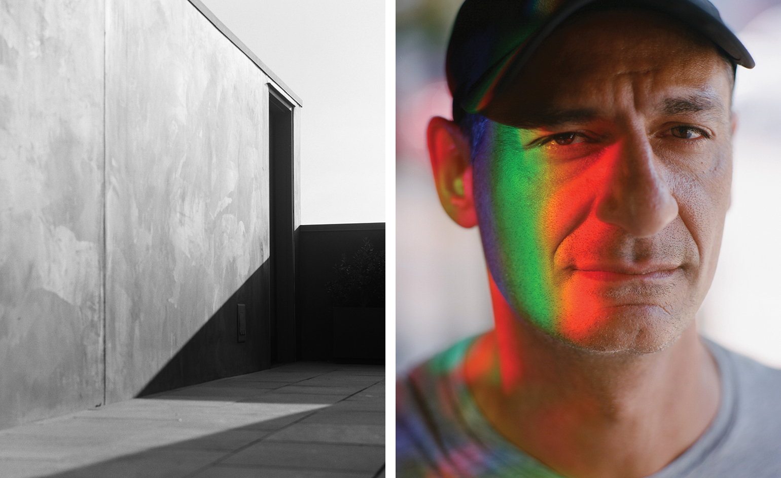 Left: the rooftop aerie of the Restoration Hardware store in West Hollywood. Right: Ben Soleimani, who conceived the roof space along with Restoration Hardware CEO Gary Friedman. Photography: Milan Zrnic