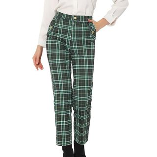 green plaid trousers