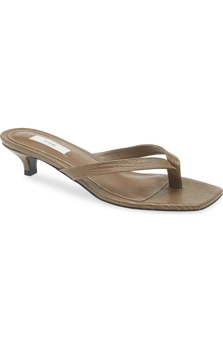 Lizard Embossed Kitten Heel Flip Flop