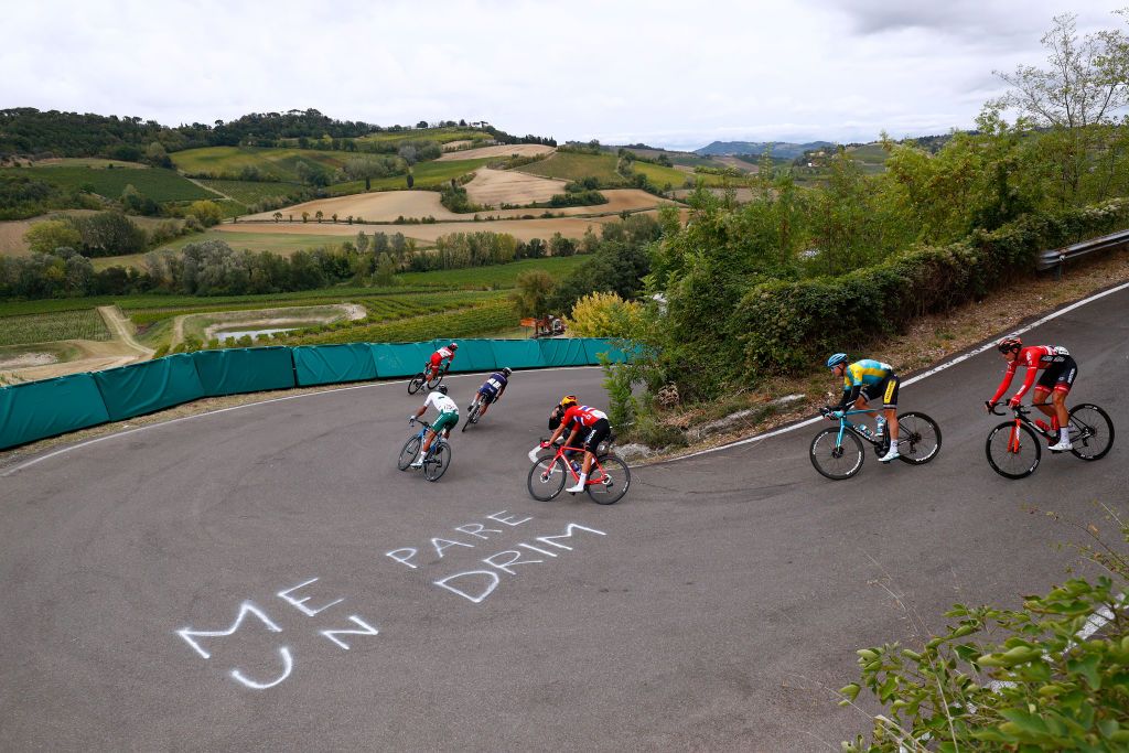 The break on the first lap at the World Championships in Imola, Italy