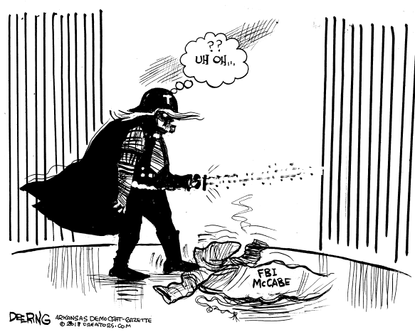 Political cartoon U.S. FBI Russia investigation McCabe Star Wars Darth Vader