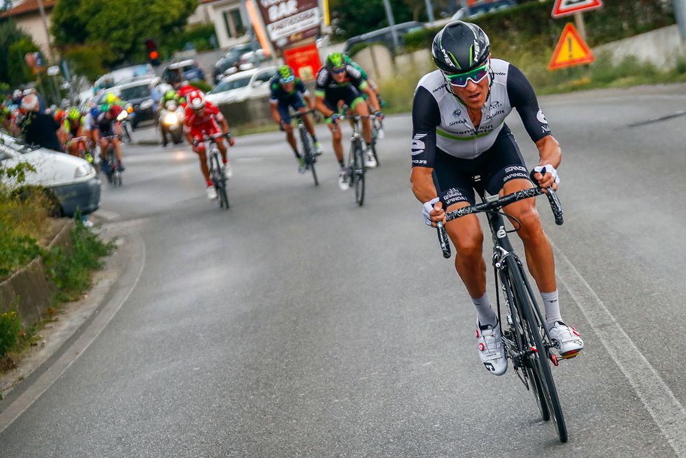 Serge Pauwels (Dimension Data) attacks during stage 2 at the Giro della Toscana