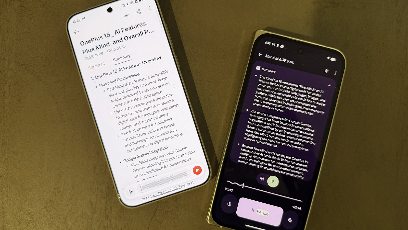 OnePlus 15 AI Recorder app
