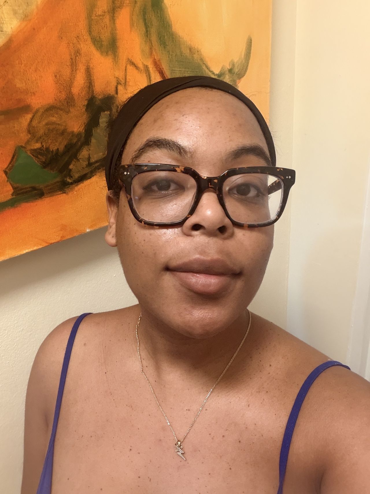 Ariel Baker before and after testing the YSL Cushion Foundation.