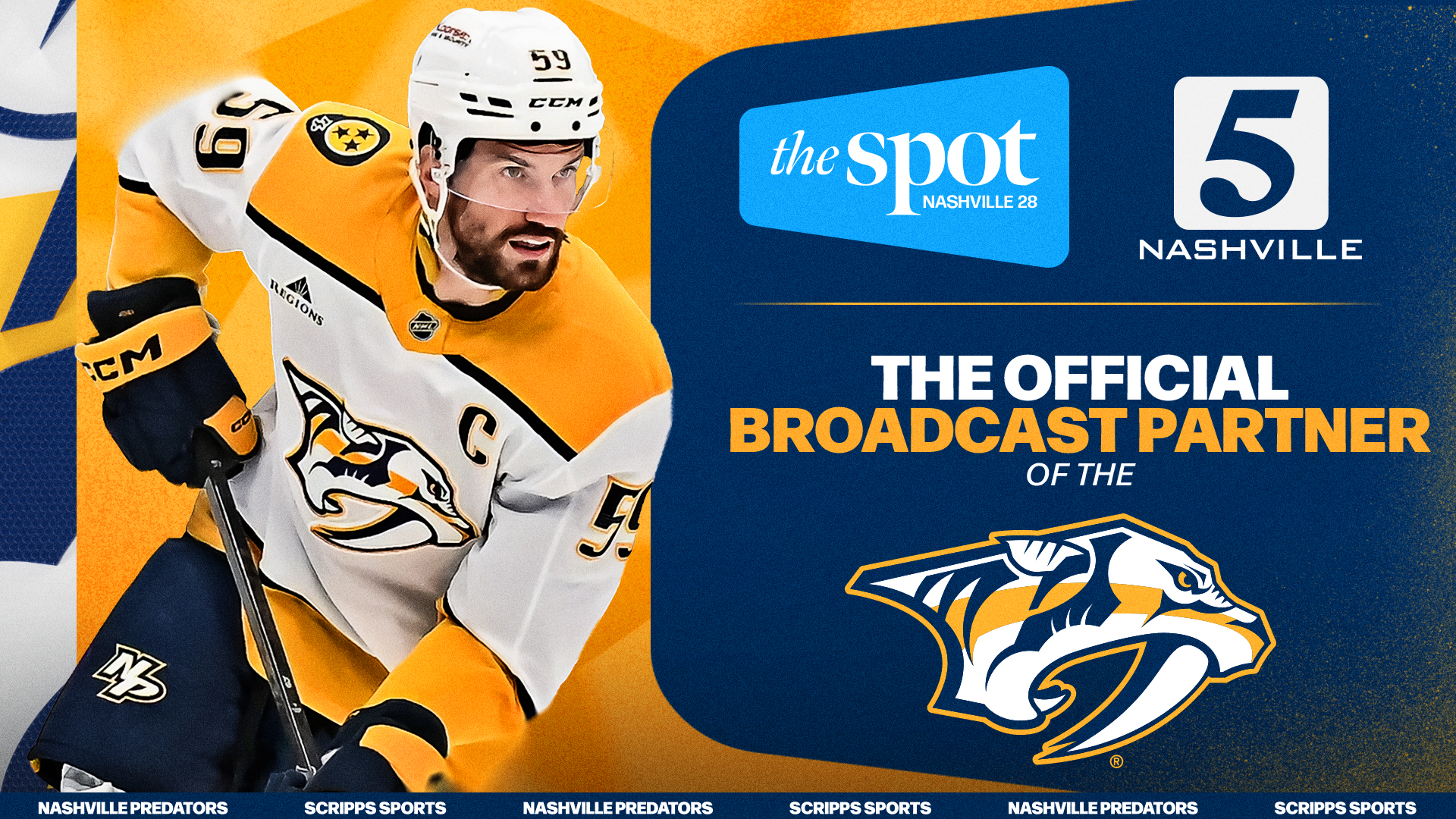 Graphic showing hockey player and logos for Scripps stations