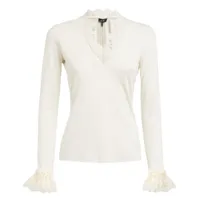 ME+EM Lace-Trim Layering Top