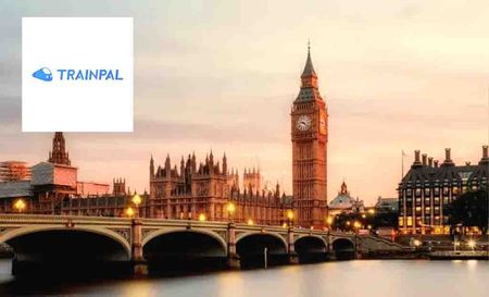 Trainpal logo placed over an eye of the london eye