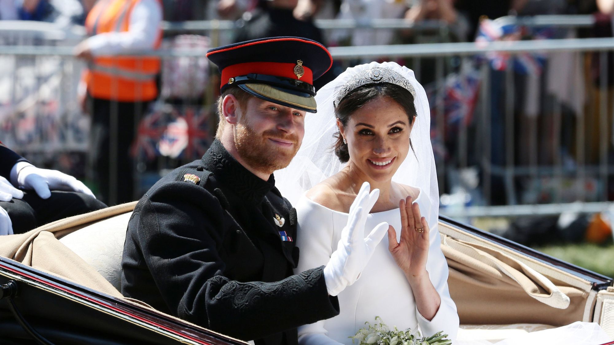 Prince Harry and Meghan Markle at their 2018 wedding