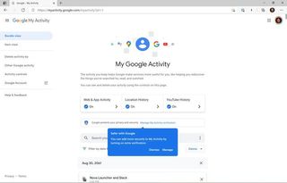 Google My Activity Password Protection