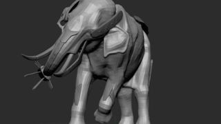 Digital sculpting and painting of elephant in ZBrush and Photoshop by Rob Brunette