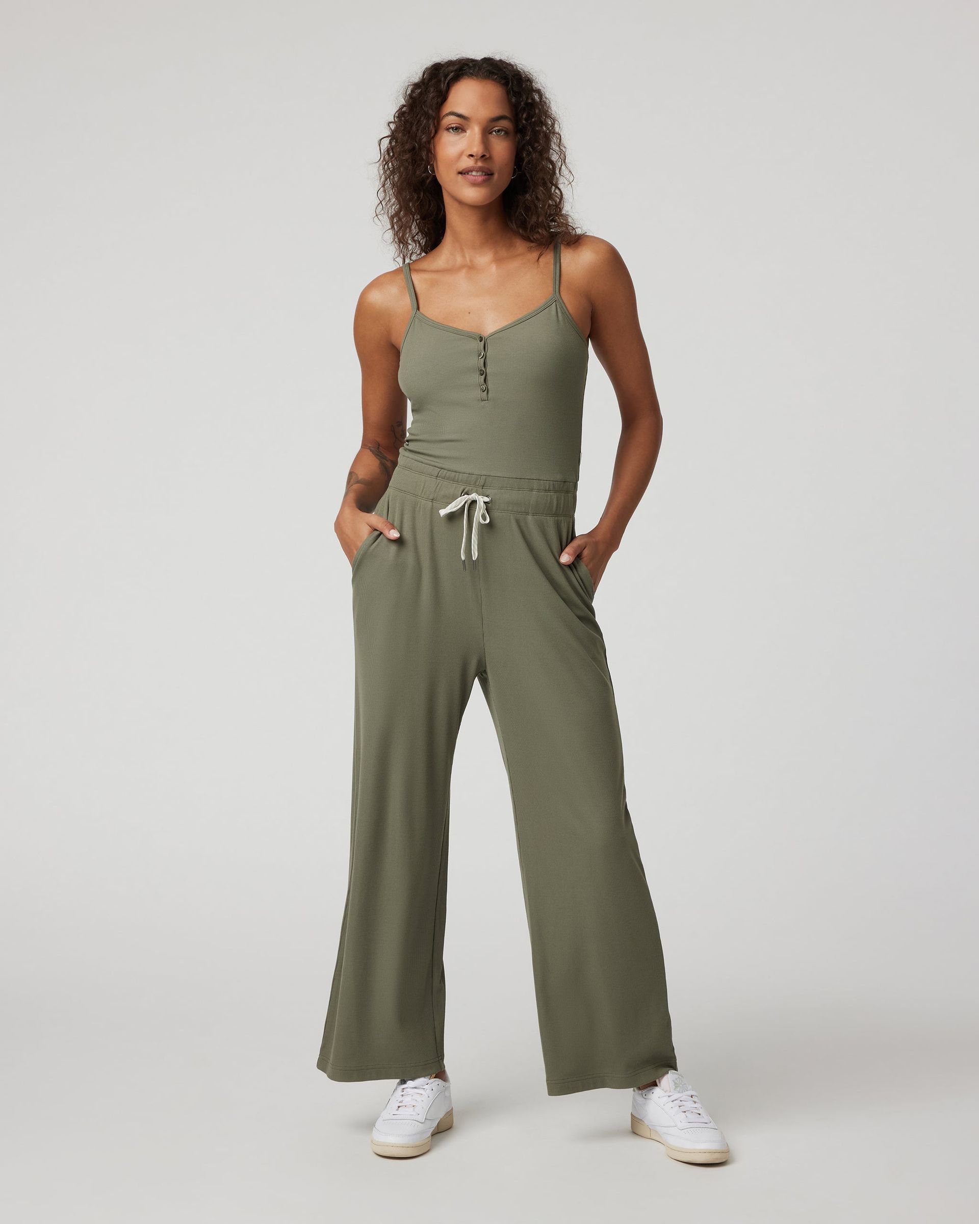 Pose Henley Jumpsuit - Dark Metal - Xxs