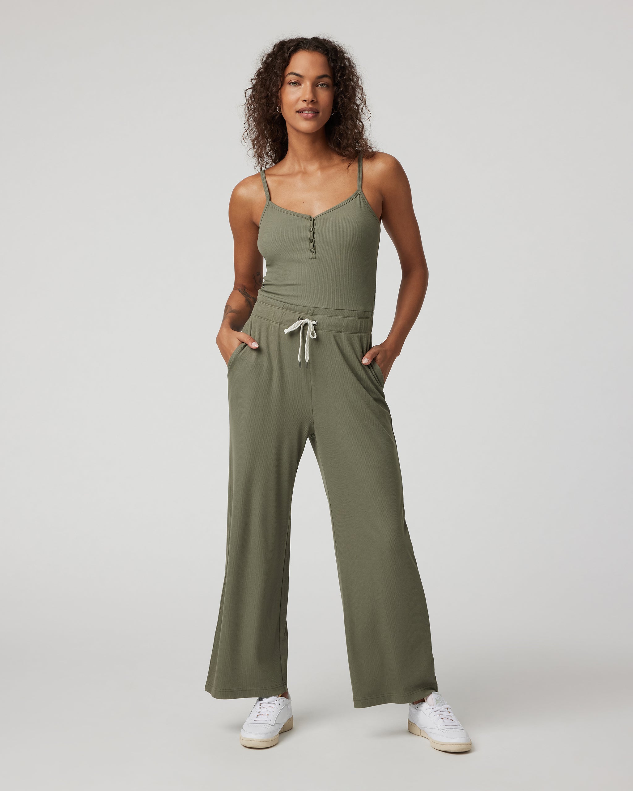 Pose Henley Jumpsuit - Dark Metal - Xxs
