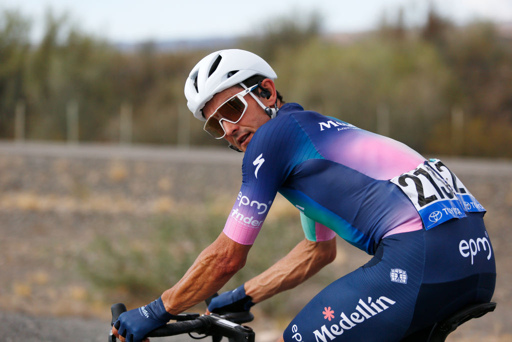 Oscar Sevilla (Medellin - EPM) during stage 1 of the 2023 Vuelta a San Juan International in San Juan, Argentina. (Photo by Maximiliano Blanco/Getty Images)