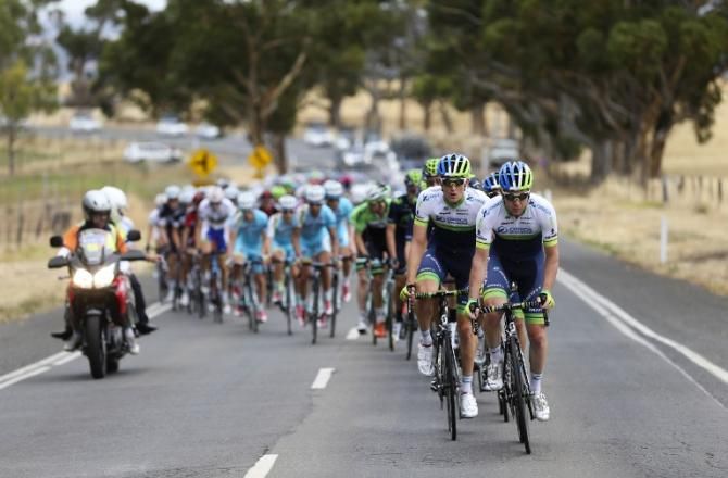 Orica-GreenEdge were on the front for most of the day