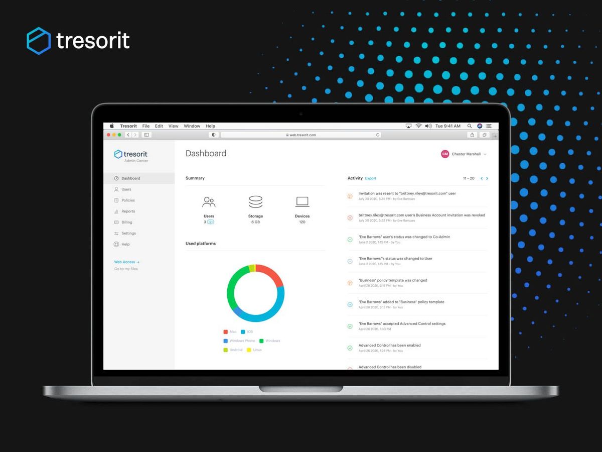 Tresorit Administrator Dashboard