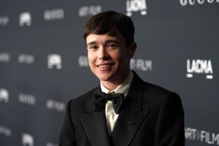 Elliot Page, wearing Gucci, attends the 2022 LACMA ART+FILM GALA Presented By Gucci at Los Angeles County Museum of Art on November 05, 2022 in Los Angeles, California.